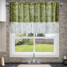 Floral Lace Tiered Valance Curtain Polyester 1-Pack
