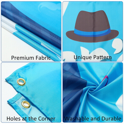 Vatertags-Partybanner, blauer Polyester-Hintergrund, 78,7 x 2
