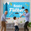 Vatertags-Partybanner, blauer Polyester-Hintergrund, 78,7 x 4