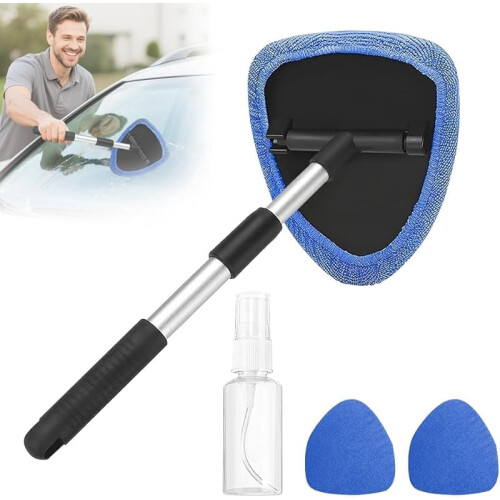 Hicaly Windshield Cleaner Tool with Extendable Handle and 3