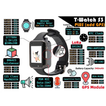 Montre Tactile Programmable T-Watch-S3 ESP32-S3 avec GPS LoRa, 868 MHz