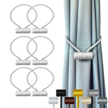 Magnetic Curtain Tiebacks Black 6 pcs