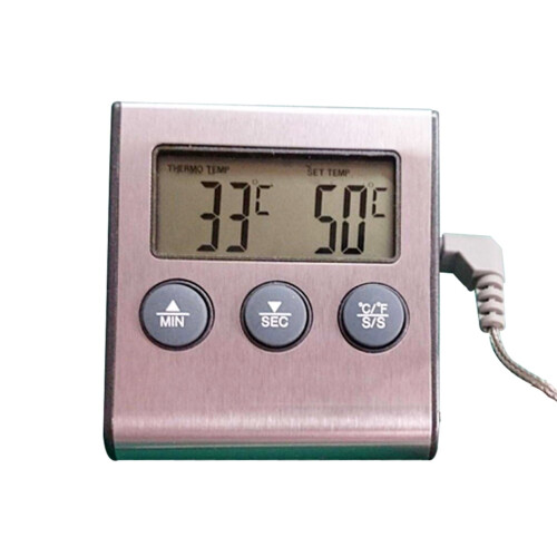 Digital Oven Thermometer with Timer and Stainless Steel