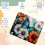 Tappetino per mouse antiscivolo con farfalla blu e fiore, 21x25 cm 3