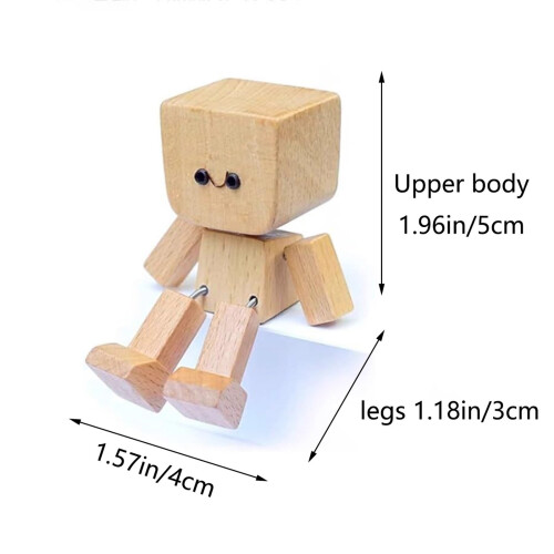 Figurine décorative en bois, bloc de bois, assise, 1 pièce 2