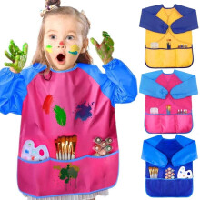 Kids Art Smock Long Sleeve with 3 Pockets for Ages 2–8
