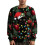 Men's Christmas Cat Raglan Top Polyester Xxl Green 1