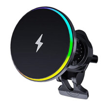 Support de Chargeur Sans Fil pour , Chargeur de Voiture 15 W pour Grille D'Aération, Support de Téléphone pour Voiture avec Lumière LED