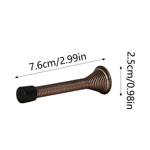 Gold Spring Door Stopper with Rubber Tip 2.99 inch 1