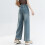 Maternity Jeans Straight Leg Blue Stretch Over Belly 4