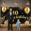 Guldglitter40-årsbanderoll med champagnetema 6