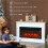 2000W 5118 BTU Faux Flame Fireplace - White 7