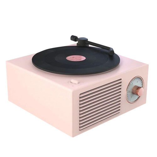Mini altoparlante Bluetooth wireless con design a disco in vinile 1