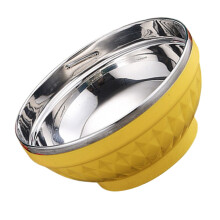 Yellow Double-Layer Noodle Serving Bowl