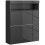 16 Shoe Pair Storage Cabinet, with Flip Doors - High Gloss Black 1