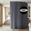 Ceiling-Mounted Room Divider Track Set Grey Drape White 1