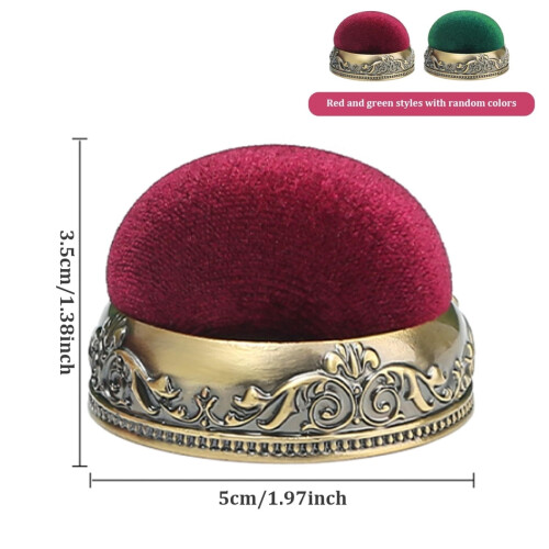 Vintage Pin Cushion Sewing Accessory Alloy Base Half-Ball 1