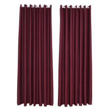 Dark Red Polyester Curtain with Floral Print 100x250 cm