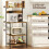 Homcom HOMCOM Bakers Rack with Power Outlet, 5 Hooks, Microwave Stand, Brown 6