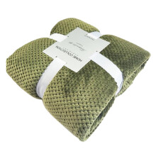 Olive Green Furry Blanket Machine Washable 59x39 in