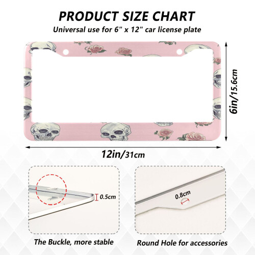 Aluminum License Plate Frame Car Tag Holder 2 Pack 1