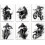 Motorcycle Canvas Art 8x10 in Black and White 6-Pack 1