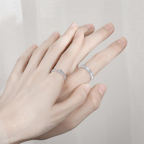 Star Promise Ring Set S925 Sterling Silver CZ Adjustable 1