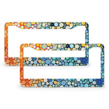 Metal License Plate Frames Colorful Circle Modern Bubbles