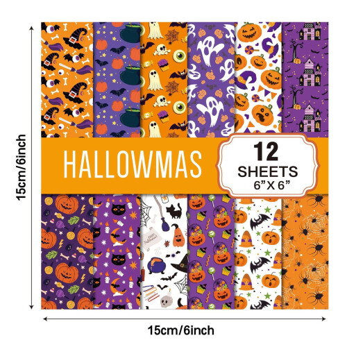 Halloween Wrapping Paper Ghost Bat Spider Web Pumpkin 2