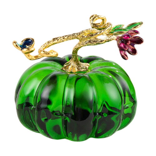 Hand Blown Glass Pumpkin Figurine Decor 1 pc