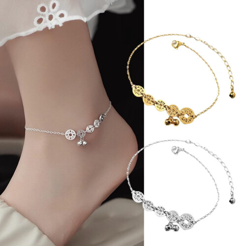 Women's Adjustable Titanium Steel Ankle Chain, One Pair 2