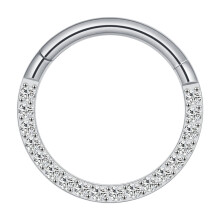 Cubic Zirconia Nose Ring Stainless Steel Silver 16g 6mm