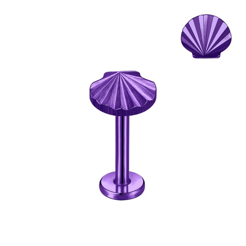 Titanium Labret Lip Ring 16g Purple 8mm