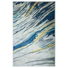 Square Area Rug Retro Abstract Design Washable Non-Slip