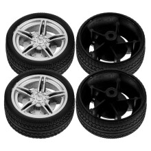 Car Model Rubber Wheels for DIY Science Projects 4 Pcs