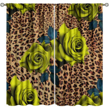 Leopard Print Curtains Brown 52x84 Inch Rod Pocket 2 Panels