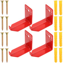 OUNONA Red Metal Fire Extinguisher Bracket with Hook Design