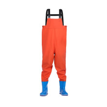 Waterproof Fishing Waders for Kids with Boots Orange