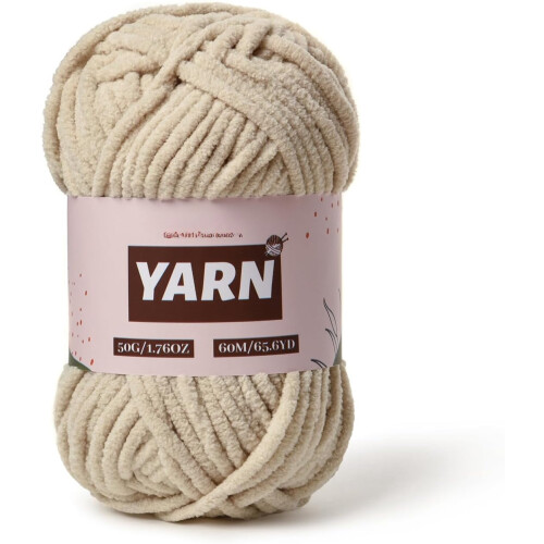 Chenille Plush Crochet Yarn 50g 65.6 Yd