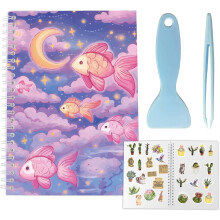 Purple Fish Sticker Book 40 Pages 8.26x5.82 in Double-Sided