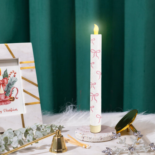 Easter LED Taper Candles 9.8 inch Egg Rabbit Design