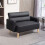 Small Faux Leather 2 Seater Sofa Settee - Black 4