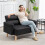 Small Faux Leather 2 Seater Sofa Settee - Black 3