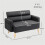 Small Faux Leather 2 Seater Sofa Settee - Black 5