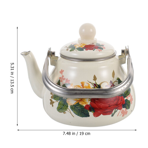 Retro Enamel Tea Kettle with Easy-Pour Spout for Induction 1