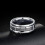 Men's Silver Wedding Band Brick Pattern Brushed 8mm Size 4