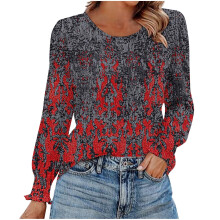 Women's Long Sleeve Business Casual Blouse with Smocked