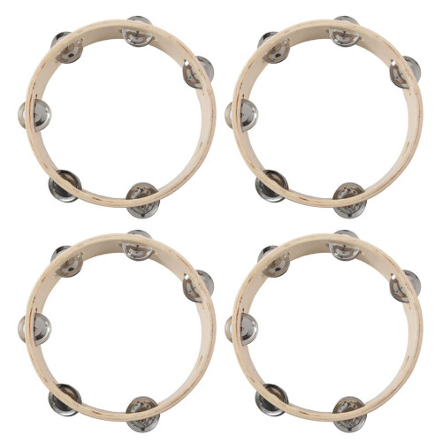 Musical Tambourine Round Percussion Drum 4 Pcs