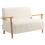 Small Sherpa Fabric 2 Seater Sofa Settee - Cream White 1