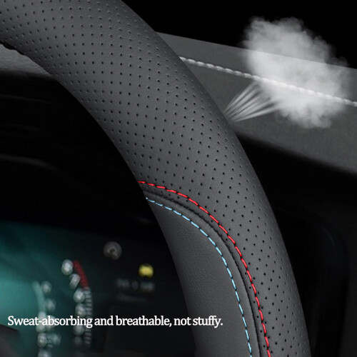 Car Steering Wheel Cover Universal Black 38 cm 2